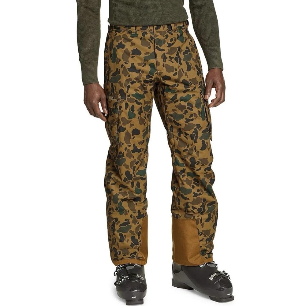 Eddie Bauer Powder Search 2.0 Insulated Snow Ski Pants Camo XXL Antique Bronze